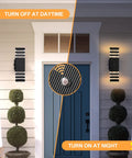 Dusk To Dawn Outdoor Light With GFCI Outlet And Two Outlets IP65 Waterproof Rust Resistant Porch Light on house facade at day and night