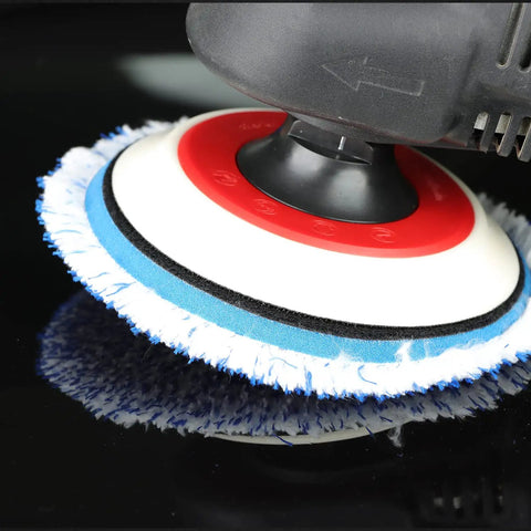 Six Piece 6 Inch Buffing Polishing Pad Kit With Sponge And Wool For Car Buffing, Polishing And Waxing On 5 Inch Backing Plate