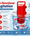 Portable 5 Gallon Mini Clothes Washer With Digital Timer And Quick Turn Spin Action Handles in water with clothes agitating in a bucket.