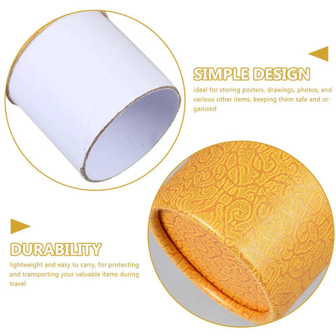 Yellow Poster Mailer Tube with Spacious Interior and Waterproof Design for Art Supplies and Travel Lightweight Round Drawing Storage