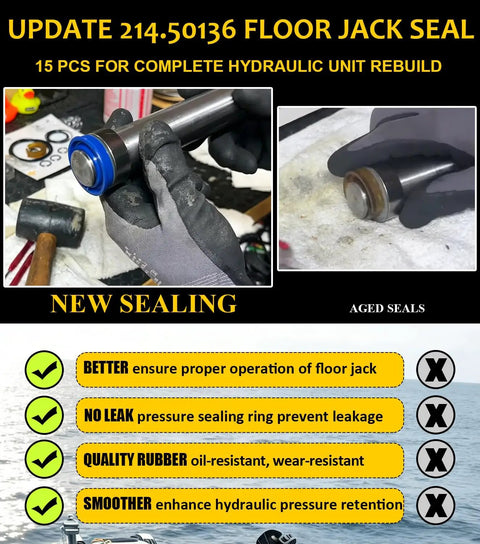 Floor Jack Seal Replacement Kit With O Ring For 3 Ton And 3 And A Half Ton Hydraulic Jacks Compatible With Sears Craftsman MVP And G 493LWM