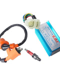 GY6 Ignition Coil Kit With 6 Pin AC CDI Box And 3 Electrode Spark Plugs For 50cc To 150cc Mopeds Scooters ATVs Go Karts