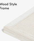 Close-up of Rustic Linen Bulletin Board 14 By 14 Inch with white wood frame corner detail showing frame texture.