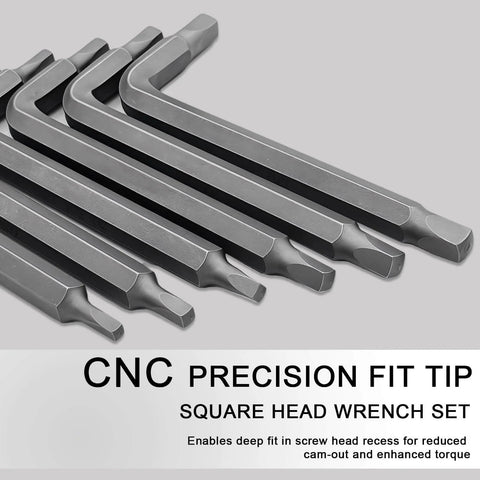 Six Piece Square Head Allen Wrench Set With L Shaped Design Pro Grade S2 Steel Square Keys Kit Includes SQ1 SQ2 SQ2.74