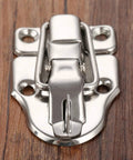 Vintage Style Key Hasp Lock For Jewelry Boxes And Suitcases, Durable Zinc Alloy Hardware close-up on wooden surface