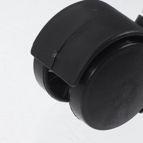 Close-up of black caster wheel from 2 Pack Black Stem Caster Wheels Replacement For Laundry Racks And Under Bed Storage Heavy Duty Plastic And Iron Casters
