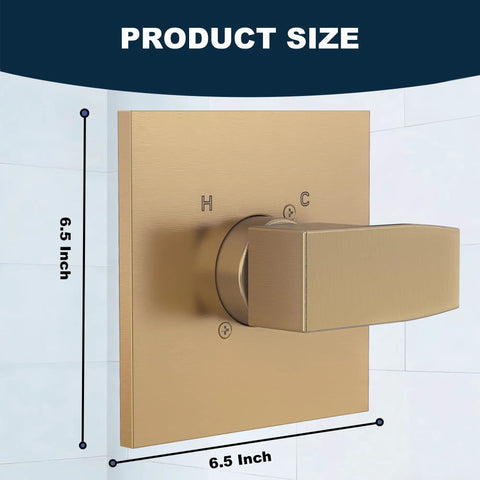 R10000 Series Shower Valve Trim Kit Replacement With Single Handle Shower Handle Set in champagne bronze, 6.5 inch size