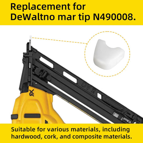 No Mar Tip Replacement For Brad Nailer Gun Rubber Tip To Keep Wood Scratch Free Fits BCN650D1 BCN662D1 DCN650B DCN650D1 DCN662B DCN662D1 Models Easy Install Durable Nailer Accessory For Pros On The Job, white rubber tip for DeWalt brad nailer