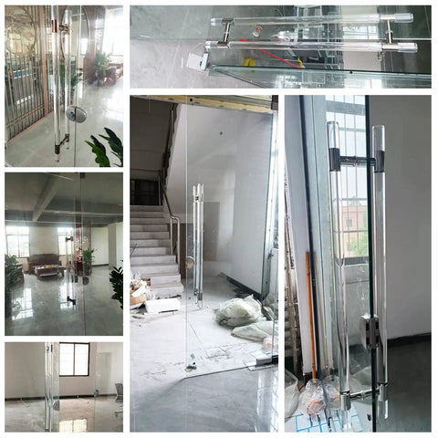 Ultra Clear Acrylic Door Pull Handle Rock Solid Stainless Steel Core Super Smooth Push Pull Motion Perfect For Front Doors Sliding Gates And Modern Grab Bars Easy No Sweat Setup In Top Notch Silver