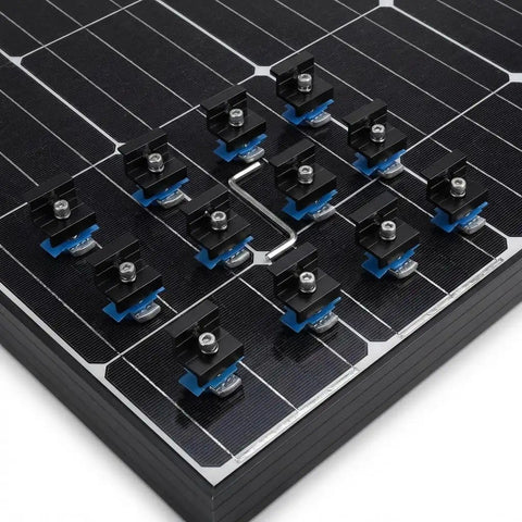 12 Pack Black Aluminum Solar Panel End Clamps For Standard Unistrut 30mm And 35mm Mounting Brackets With Hardware
