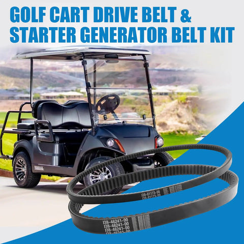 Drive Belt And Starter Belts Kit For Yamaha Golf Carts G2 G5 G8 G9 G11 G14 G16 G19 G20 G21 G22 G29 4 Cycle Gas Models