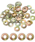 Beefy M5 Belleville Spring Disc Washers 5x12x1mm Set Of 50 In 65Mn Steel Conical Knurled Gasket With Yellow Zinc Plating For Automotive Industrial And Construction Projects, stacked washers