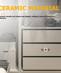 Dope Vintage Ceramic Cabinet Knobs With Antique Zinc Back Plate Retro Drawer Pulls For Kitchen Cabinets Drawers And Dressers Hardware Accessories Durable Easy To Install And Great For Farmhouse Style Kitchens And Dressers installed on a modern dresser.