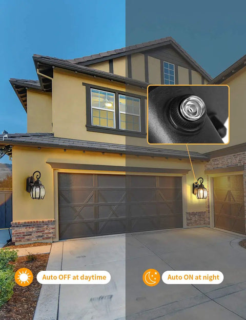 Two Pack Dusk To Dawn Sensor Outdoor Wall Sconce With Photocell Outdoor Wall Light Waterproof Aluminum Porch Light auto on-off