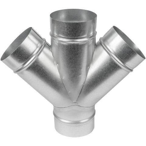 Four Inch W-Shape Ducting Splitter 45 Degree Galvanized Steel 4-Way Dust Collection Fitting For Exhaust Fans Ducting Adapter