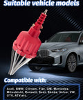 Pro Grade Pneumatic CV Joint Boot Installation Tool Kit with expander next to a car model with compatibility text.
