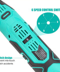 Cordless Tungsten Electrode Sharpener Grinder With 12 Holes For TIG Welding, 6 speed control switch close-up