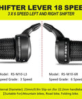 18 Speed MTB Shifter Set Left And Right Twist Shifters With Gear Cables And Non Slip Rubber Grips For Slick Indexed Shifting And Quick Gear Changes Ready