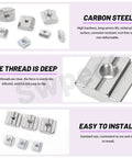 Diagram of Three Size Nickel Plated Carbon Steel T Sliding Nuts Kit 105 Piece Assortment M3 M4 M5 For 2020 Aluminum Profiles, highlights features.