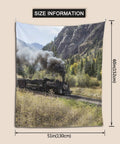 Steam Locomotive Train Wall Tapestry Print, Dope Vintage Train Decor, Lightweight Polyester Fabric Wall Hanging