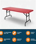 Heavy Duty Adjustable Height Folding Table For Pro Events Built Tough 6 Foot Premium Industrial Table With Pedestal Legs