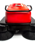 Top Shelf Electric Floor Sweeper Workhorse With A Spacious 41 Inch Sweep Path and Smart Three Brush Setup for swift dust pickup on warehouse concrete and shop floors, front view.