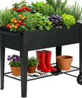Tall Raised Garden Bed On Wheels With Extra Wide 37.4 Inch By 15.7 Inch Planting Box Holds Up To 400 Lbs Of Soil Heavy Duty Metal Planter
