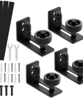 Sliding Barn Door Floor Guide Set, Wall Mount Stay Roller With 8 Setup Options, includes felt strips and hardware kit