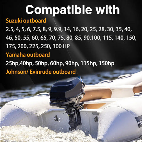 12 Pack Marine Propeller Cotter Pins Stainless Steel 304 Durable Replacement For Suzuki Outboard Motors and Evinrude Johnson Yamaha Boats Replaces 09204-03001 image showing inflatable boat with outboard motor