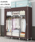 Heavy Duty Portable Wardrobe Closet Organizer Featuring Sturdy Steel Frame And Massive Hanging Space for compact storage.