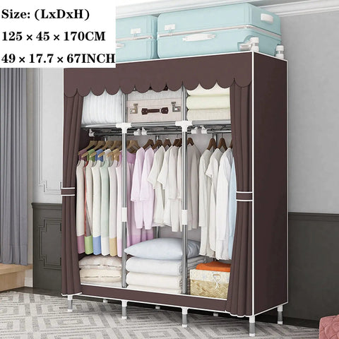 Heavy Duty Portable Wardrobe Closet With Reinforced Steel Frame Ultra Roomy Clothes Storage Organizer Straight Up Durable Freestanding System For Dorm Office Or Home Big Capacity Organization Setup That Slaps Smooth