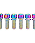 Rainbow Titanium Alloy M5x16mm 18mm Tapered Head Allen Hex Bolt With Washer For Mountain And Road Bike Stem Parts Pack Of 6 Anti Corrosion