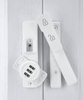 White 180 Degree Barn Door Lock With 3 Digit Keyless Password, No Key Needed, Flip Latch Privacy Lock for Barn Doors and Cabinets