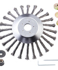 Indestructible 8 Inch Steel Wire Trimmer Head With Universal Adapter Kit For Weed Wacker Heavy Duty Weedeater Attachment