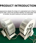 Rugged Outdoor Water Wheel Turbine Generator 100W Go To Ponds Streams Rivers And Canals Portable Hydroelectric Power Kit Low RPM Belt Drive Quiet Durable Anti Corrosion Finish shown in side view