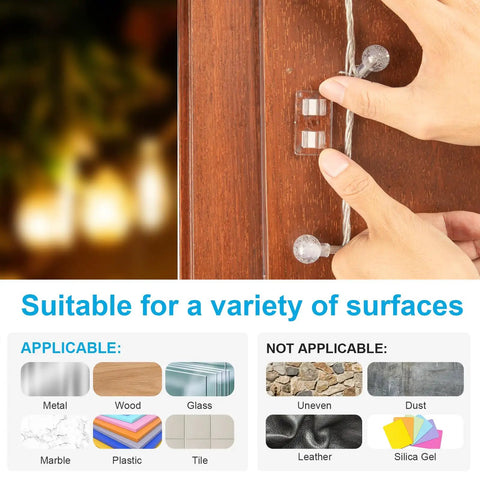 Heavy Duty Clear Adhesive Hooks For Outdoor String Lights And Christmas Wires Gonna Stick Like Glue To Any Surface Rock Solid Double Hook Design Keeps Your Party Decor Secure All Night