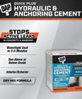 Quick Plug Hydraulic Cement For Fast Setting Crack Repair And Post Anchoring In Concrete And Masonry, 2.5 Lb Bag box