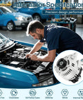 Mechanic installing 12V 100A High Output Alternator For 2010 2011 2012 2013 Mazda 3 2.0L L4 OE Replacement in car engine