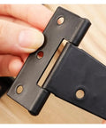 Close-up of heavy-duty steel T shape hinge, part of set 10 Pcs, iron cold rolled triangle hinges, durable anti-bend design, 9.5x6.4 cm