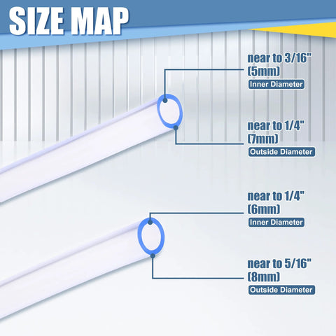 Foam cannon tubes, 9-inch white with blue O-rings; 2-piece set with stainless steel filter balls for most foam lances.