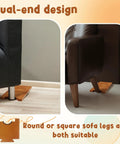 Adjustable Wood Couch Wall Spacers 2 Pack Shield Your Drywall From Rough Bumps Solid Brown Furniture Gap Blocks used under different sofa legs.