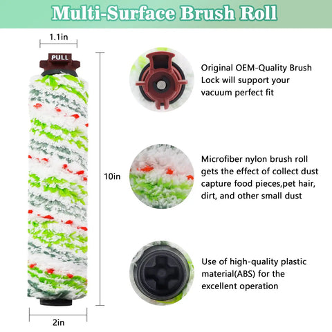 Pet Pro Replacement Roller Brush And Filter Set For Crosswave Vacuum Multi-Surface Brush Roll Dimensions and Features