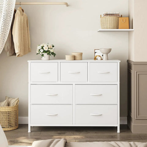 Versatile Seven Drawer Fabric Dresser And Storage Tower For Bedroom Closet Organization That Hits Different On Cluttered Rooms With Roomy Sections And Fast Assembly For A Clean Home Flex