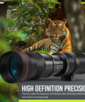 High Power 420 To 1600mm F8.3 HD Manual Telephoto Zoom Lens For EOS Cameras Ideal For Sports And Wildlife Shots, tiger background