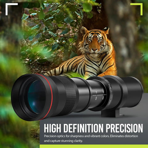 High Power 420 To 1600mm F8.3 HD Manual Telephoto Zoom Lens For EOS Cameras Ideal For Sports And Wildlife Shots, tiger background