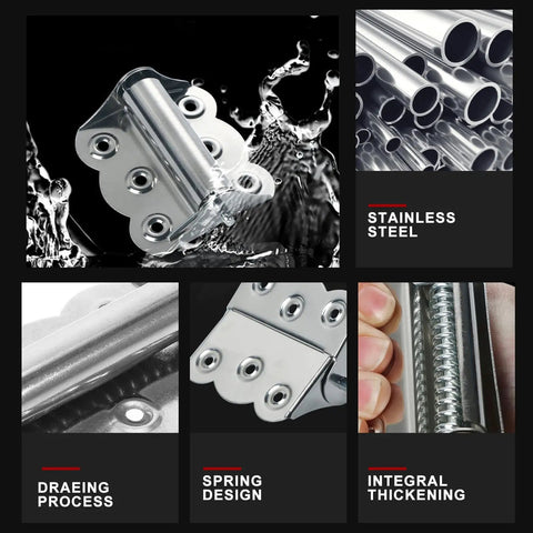 Three Pack Self-Closing Door Hinges Stainless Steel Spring Loaded 2.7 Inch For Exterior Doors Heavy-Duty Auto Close Smooth No-Slam Operation