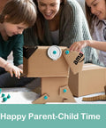 Kids using Screws Kit Top Up 180 Piece For Kids, Cardboard Construction Tools, building cardboard project