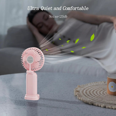 Portable Personal Fan With 4200mAh Battery And Digital Display 5 Speed Settings For Outdoor And Indoor Use Foldable 3 In 1
