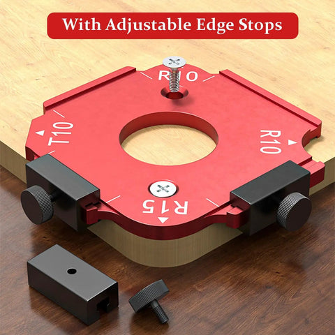 Heavy Duty Aluminum Router Corner Radius Templates For Smooth Woodworking Edges And Dead On Arc Cuts DIY Edge Profiler Jig with adjustable edge stops.