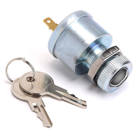 Universal EZGO Golf Cart Ignition Key Switch Starter With 2 Terminal Prongs, Fits 1981 To Present Electric And Gas EZGO Models, Includes 2 Keys
